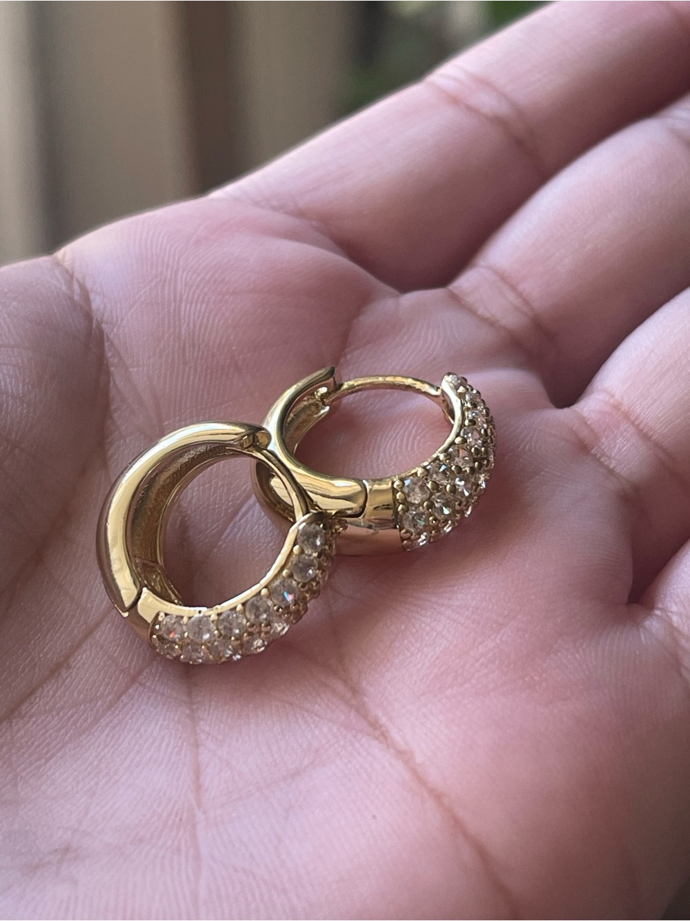 Gold Pavé Hoop Earrings - Women Jewelry